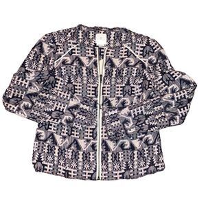 Anthropologie Size Small Hei Hei Abstract Tribal Bohemian Zip Up Blazer Jacket